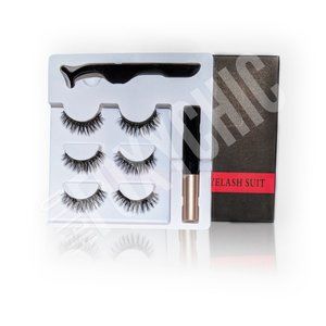 Magnetic Eyelashes Kit 3 Pairs & Eyeliner 30+ Uses